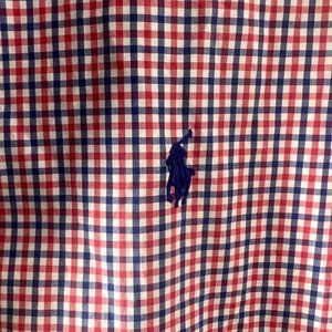 Ralph Lauren Oxford Button Front Short Sleeve Shirt Check Men's Large